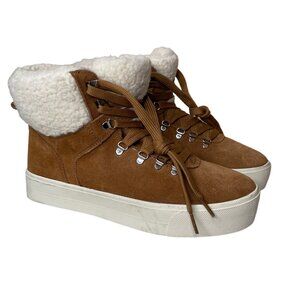 Marc Fisher Daire Leather Platform Ankle Boots Size 7.5